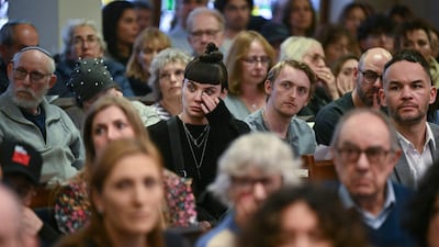 Members of London's Jewish community and relatives of hostages attended the event. AFP