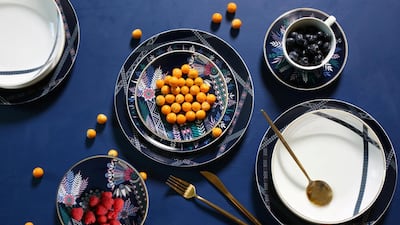 From Silsal's Tala collection for Ramadan. The collection features palm tree motifs constructed using elements found in Middle Eastern art. Courtesy Silsal