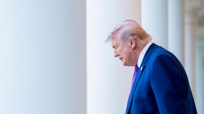 US President Donald Trump arrives to speak during a law enforcement leaders dinner, celebrating the start of National Police Week, in the Rose Garden at The White House in Washington. Bloomberg