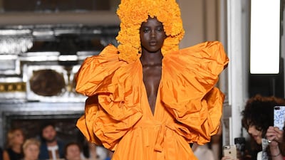 A look by Valentino Haute Couture. Getty 