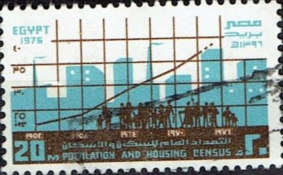 Egypt's census stamp was issued in 1976, during president Anwar Sadat’s 'open-door' policy.