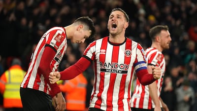Sheffield United's Billy Sharp celebrates. PA