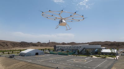 A Volocopter test flight in Neom marks progress towards the commercial operation of flying taxis in Saudi Arabia. Photo: Neom