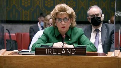 Geraldine Byrne Nason, Ireland's ambassador to the UN, said Russia's actions were "a flagrant violation of international law". AP