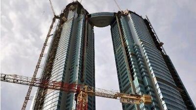 The sky bridge weighs 400 tonnes.