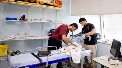 Walled Al Braiki and Abdullah Al Zahmi are Emirati paramedic students at the Higher Colleges of Technology.