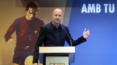 Jordi Cruyff returned to Barcelona as a sporting director in June 2021 and played a key role in the club's recent success. EPA