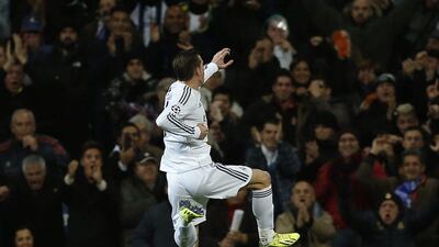 Gareth Bale scored on a free kick for Madrid in their win over Galatasaray on Wednesday night. Andres Kudacki / AP