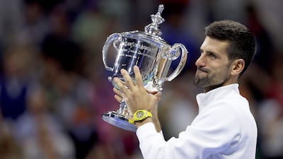 Novak Djokovic of Serbia celebrates after defeating Daniil Medvedev of Russia during their Men's Singles Final match at the 2023 US Open. Getty Images via AFP