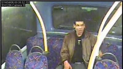 Phillip Spence seen riding the upper deck of a route N16 bus Sunday, 6th of April. Credit: London's Metropolitan Police