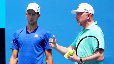 Boris Becker, right, is the coach of world No 1 and reigning Wimbledon champion Novak Djokovic. Michael Dodge / Getty Images