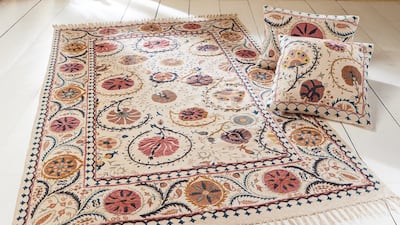Embroidered rugs and cushions. Photo: Casa by JJ