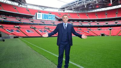 England Women manager Phil Neville at Wembley Stadium in 2019. PA