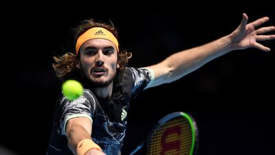 Greece's Stefanos Tsitsipas in action during his group stage match against Spain's Rafael Nadal. Reuters