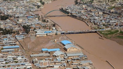 The flooded city of Poldokhtar in the Lorestan province. AFP