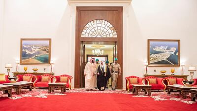 Saudi Arabia's Crown Prince Mohammed bin Salman Al Saud is received by Bahraini King Hamad bin Isa Al Khalifa in Manama, Bahrain. Reuters