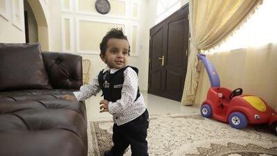 Saeed Al Rashedi, 1, under went heart surgery shortly after he was born after doctors discovered a problem during a routine visit in Abu Dhabi