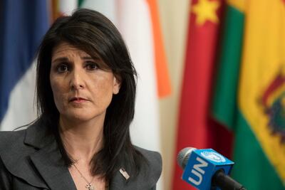 US ambassador to the UN Nikki Haley called for an emergency UN meeting to discuss the protests in Iran. Mary Altaffer / AP