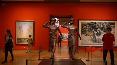Visitors at the National Art Museum in Beijing. Getty Images