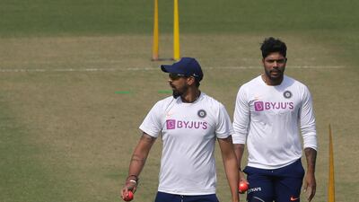 India pacers Ishant Sharma, left, and Umesh Yadav attend a training session in Kolkata. AP