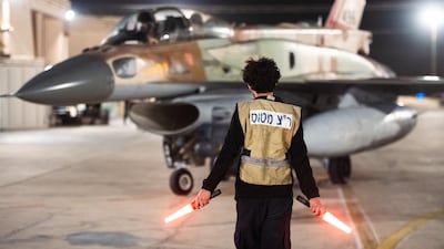 An Israeli fighter jet departs a hangar at an undisclosed location. Many governments in the Middle East have condemned the country's deadly air strikes on Iranian targets. AFP