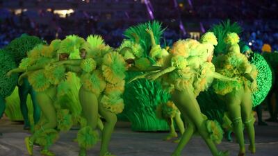 Dancers perform during the closing ceremony. Cameron Spencer / Getty Images