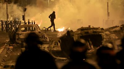 The third night of protests sparked by the fatal police shooting of Nahel Merzouk, 17, in the Paris suburb of Nanterre. AP