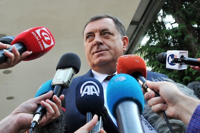 Milorad Dodik’s secessionist campaign could inflame ethnic tensions in a country made up of Muslims, Serbs and Croats. AFP