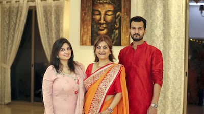 Anita Bhatia with her children Yash and Sonia