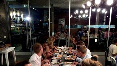 Guests at the first Hijack Our Kitchen dinner at Urban Bistro in Dubai hosted by Anna Roberts. Courtesy Urban Bistro