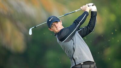 DUBAI, UNITED ARAB EMIRATES - FEBRUARY 03: Rory McIlroy of Northern Ireland in action during the pro-am as a preview for the 2016 Omega Dubai Desert Classic on the Majlis Course at the Emirates Golf Club on February 3, 2016 in Dubai, United Arab Emirates. (Photo by David Cannon/Getty Images)