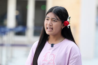 Licypriya Kangujam, 12, said world leaders must act now to save the planet and listen to the voices of children. Pawan Singh / The National