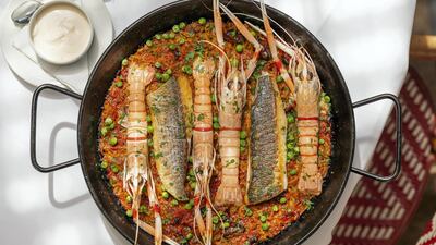 Seafood paella from LPM, inspired by the artistic spirit of southern France.