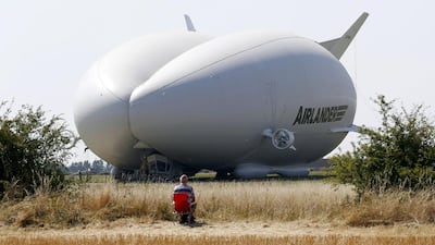 The Airlander 10 hybrid airship, pictured here before its maiden flight at Cardington Airfield in Britain, last week, has crashed on its second flight on Wednesday. Darren Staples / Reuters