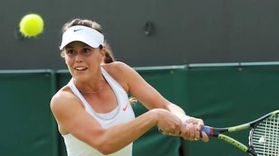 Michelle Larcher De Brito of Portugal had little trouble dispatching Maria Sharapova of Russia in the second round.