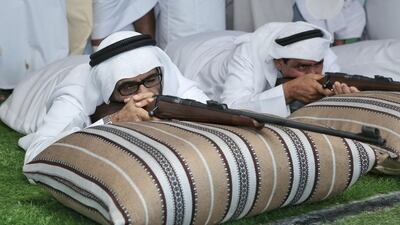 A competitor at the Fazza Championship for Saktoun Rifle Shooting in Dubai. Photo Courtesy / Organisers