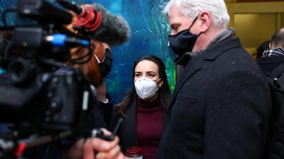 Stella Morris, partner of WikiLeaks founder Julian Assange and Editor in Chief of WikiLeaks Kristinn Hrafnsson arrive at the Westminster Magistrates Court. Reuters