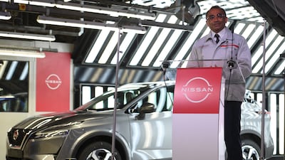 Nissan's chief operating officer Ashwani Gupta announces plans to build a 'gigafactory' for electric cars at the company's Sunderland plant. AFP
