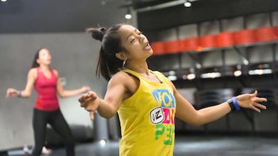 A Zumba class at the Studio Republik, Dubai. Leslie Pableo for The National