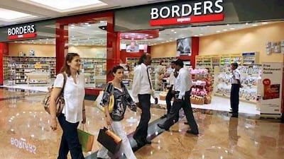 With its grotesque mix of business and military tomes alongside cheap gadgets and cuddly toys, Borders looks like a shop designed by Victoria Beckham and Albert Speer. Stephen Lock / The National