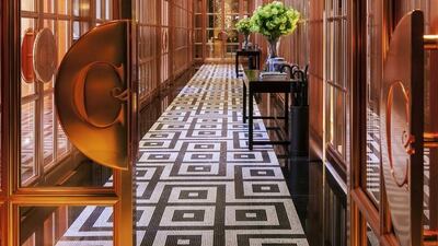 The Rose Bronze Entrance Gallery at Rosewood London hotel. Courtesy Rosewood London