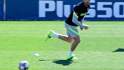Atletico Madrid's Luis Suarez during training. AFP