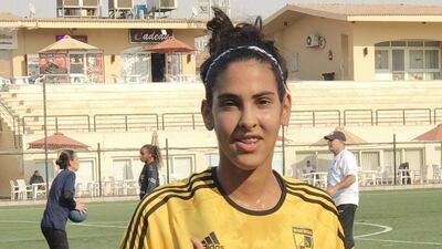Nouf Al Anzi is the first Emirati women's footballer to play professionally abroad - with Egyptian champions Wadi Degla. Courtesy WFC