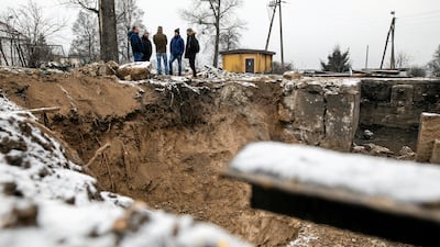 The scene of the missile blast in Przewodow, near the Polish border with Ukraine, on November 20. Reuters