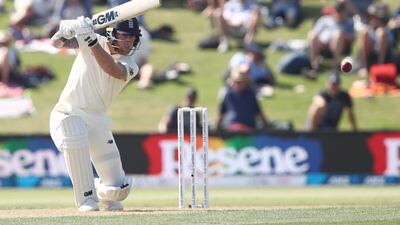 England's Ben Stokes on his way to an unbeaten 67 in the first Test against New Zealand at Mount Maunganui. Getty