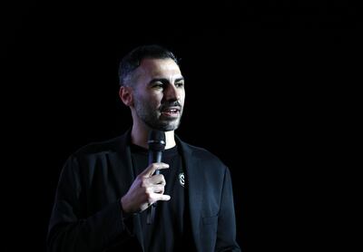 Ray Dargham, founder of the Step Conference, speaking at the event in Dubai on Wednesday. Chris Whiteoak / The National