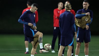 Croatia midfielder Ivan Perisic at training. AFP