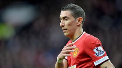 Angel di Maria shown with Manchester United during a Premier League match last February. Peter Powell / EPA / February 28, 2015