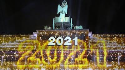 Due to the coronavirus pandemic, Berlin's annual official New Year's Eve festivities were broadcast over TV without the celebration's traditional public audience of thousands or fireworks display. Getty Images