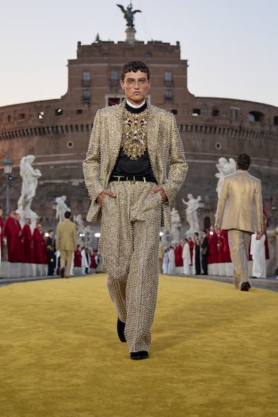 Impeccable suits were lavished with the Dolce & Gabbana touch. Photo: Dolce & Gabbana